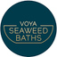 A circular teal logo with gold text reading 'VOYA SEAWEED BATHS'.