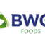 The BWG Foods logo is shown on a plain white background, featuring a green abstract leaf-like emblem on the left and the words 'BWG FOODS' in dark blue and green text on the right.
